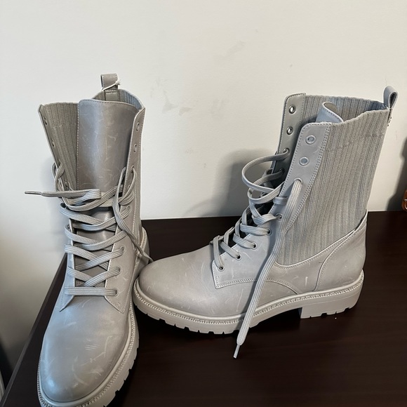 Gray Sam Edelman Lysenko Combat Boot - Picture 10 of 12
